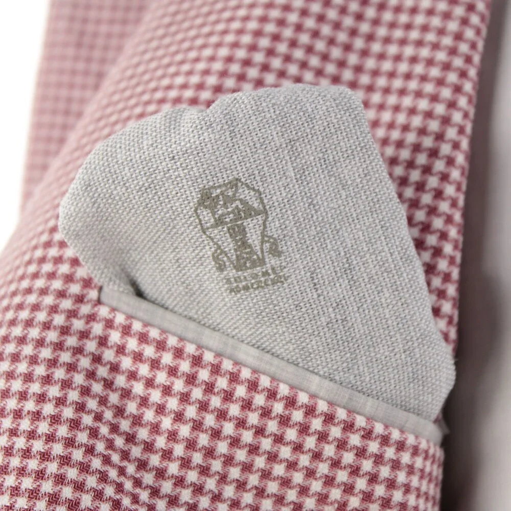 Brunello Cucinelli NWT Wool Blend Sport Coat Size 50 (40 US) In Burgundy & White